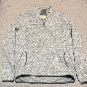 Thread & Supply Heathered Gray Zip-Up Sweater